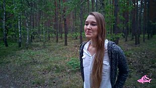 College teen explores forest with asian friends part 2