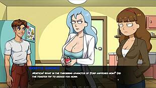 morty's sister feels intense pleasure squirting in the shower during hentai game