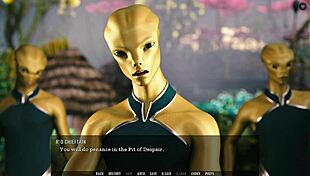 OMG, this female alien fingers herself waiting for my cock in hentai game! 😱