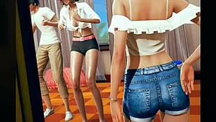 Stuck confined with the twins and the goth, things got horny in this hentai game