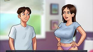 Erotic Anime Hentai Cartoon Depicts Intense Sexual Actions in Summertime Saga 156