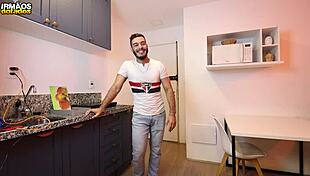 brazilian pornstar shows muscular ass and monster cock in solo daddy bareback scene