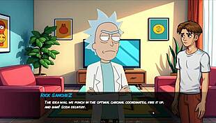 morty's sister feels intense pleasure squirting in the shower during hentai game