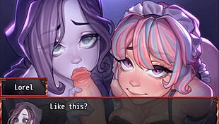 Intense Double Blowjob Contest In Harem World Hentai Ep 19: Ghost And Maid Battle With Huge Cocks!