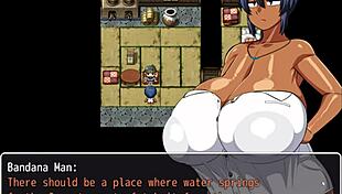Tanned Girl Natsuki Enjoys Bath In Hentai Game Episode 3