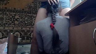 I control her head for muff diving and licking, spanking lesbian couple to orgasm and cum