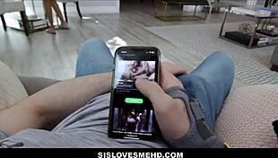 Petite Ebony Teen Seduces Stepbrother With Big Tits In POV