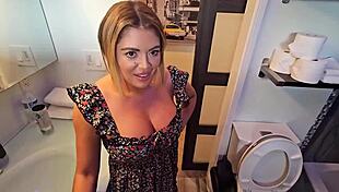 Busty step mom engages in activities with nerdy step son Vivianne DeSilva and Danny Dirt in a household setting