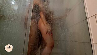 Big black cock pounds me hard in the shower, and I swallow every drop at the end.