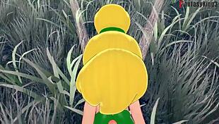 Tinker Bell Grows Up and Gets Fucked in Forest While Fairy Watches