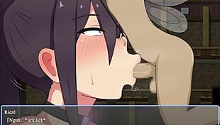 Rize explores wild handjob and blowjob scenes in anime city