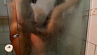 Big black cock pounds me hard in the shower, and I swallow every drop at the end.