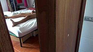 Stepmother Spies on Stepson Masturbating in Bedroom Taboo Scene