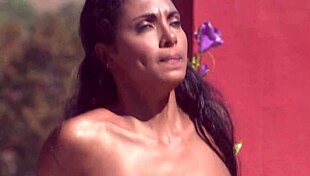 Dee gets massaged and fucked by the pool