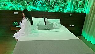 Latina Milf Gets Chubby Hotel Worker to Oil Up