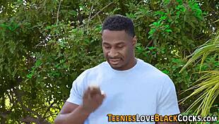 Hairy teen 18+ gets banged by massive black cock – such a wild contrast!