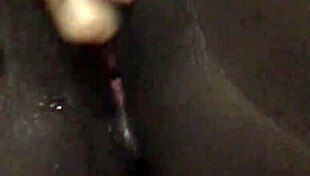 black woman enjoys wet pussy solo masturbation at home