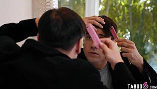 Young guy says, I can't believe I'm getting banged by five huge-titted blonde milfs in this reverse gangbang.