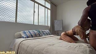 Brazilian stud drills a skinny hottie with deep thrusts