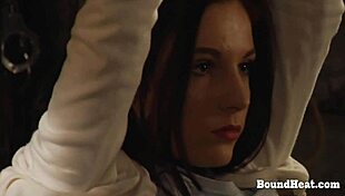 Busty Lesbian Slave Moans Loud Under Mistress's Fingers