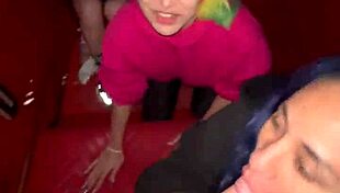 girls surprise guy with sloppy blowjob and cum on boat