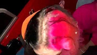 girls surprise guy with sloppy blowjob and cum on boat