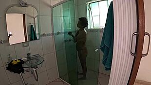 Discover Talita Lima's first time behind the cameras, wet pussy and bareback in the bath.