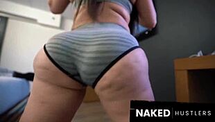 Yo, watch this oiled latina booty bouncing hard on a big black dick