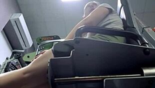 Extreme squirting in the gym, wow!