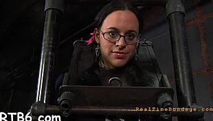 Bound couple feels intense pleasure in BDSM contest