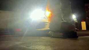 amateur bent over for creampie in parking garage