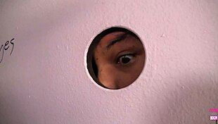 Blonde Nina Rae Uses Sex Toy While Sucking Big Dick From Glory Hole