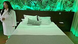 Latina Milf Gets Chubby Hotel Worker to Oil Up