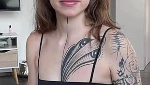 Intense backstage blowjob as hot tattoo teen 18+ uses anal toys in vertical pov