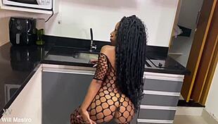 i love watching the hot one in the kitchen. big monster cock fucking!