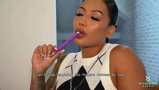 Horny College Girl Mariana Martix Masturbates in Class Fantasizing About Teacher Duncan Saint Pounding Her