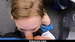 I caught the cute teen shoplifter and made her agree to blowjob and bent over fucking to leave the store