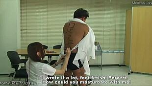 japanese femdom makes me worship her feet in pantyhose, damn