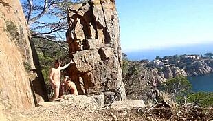 hot couple fucks outdoor on beach path amateur orgasm