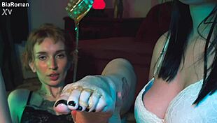 Would you lick my honey feet in this bisexual group threesome?