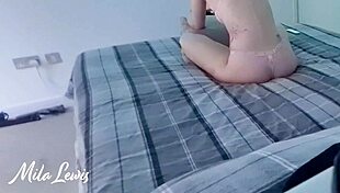 sexy babe in bra plays games all night