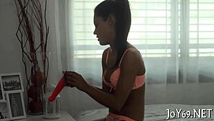 i watch this petite babe ride her dildo.