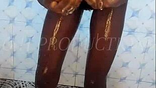 Skinny Teen Stands in Shower for Bathing