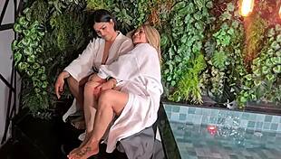 BLONDE WIFE FUCKS BACKSTAGE!