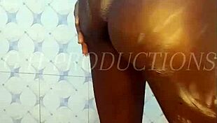 Skinny Teen Stands in Shower for Bathing