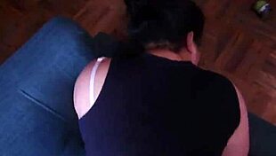 Intense doggystyle fucking with bent over BBW latina's big ass and small tits.