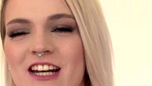 Feeling aroused by leggy blondie Carly Rea's intense fingering and masturbation in casting interview.