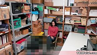 petite half black shoplifter teen caught and fucked by mall cop