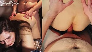 she gets her tight ass fucked hard, begging to stop in splitscreen anal