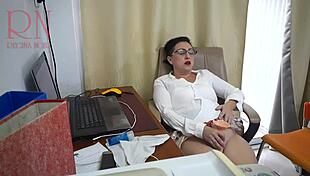 Hidden Cam Catches Secretary Fucked with Dildo!